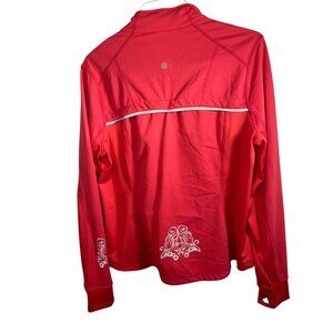 Athleta Red Full-Zip Womens Performance Jacket W/ Thumbholes & Back Reflective D